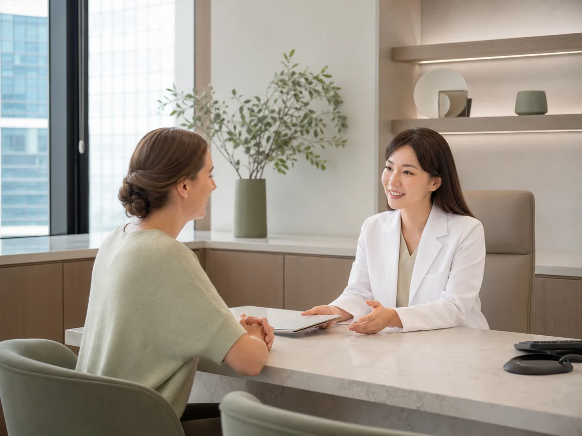 Consultation in a Korean dermatology clinic